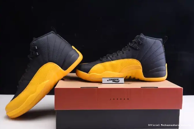 Official Maikesneakers 130690-070 Gold 12 University Jordan Retro Air Black 0517